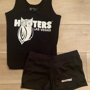 Black Hooters Raiders tank and black shorts (size Small or XXS)